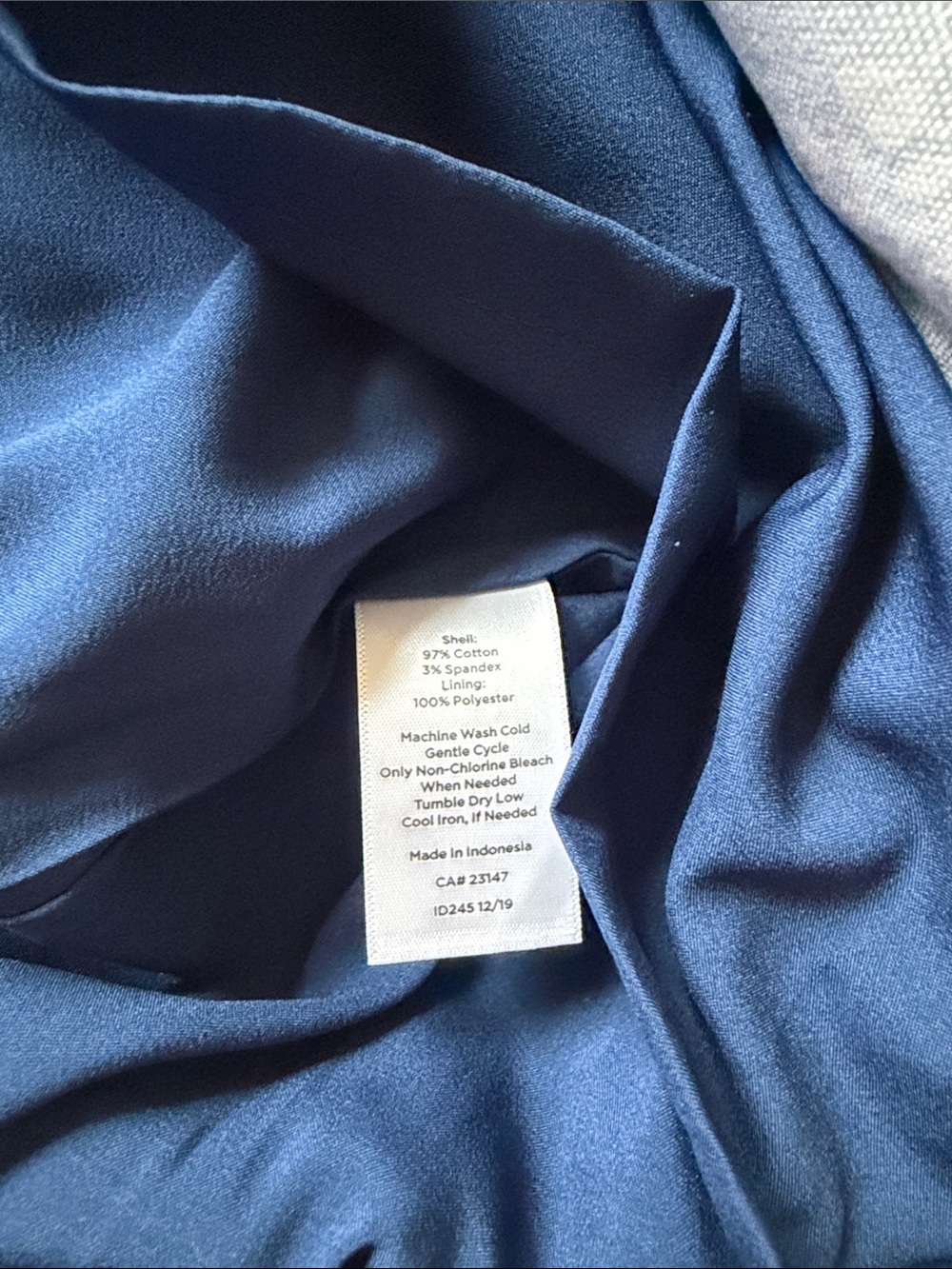 Talbots Cotton Navy Batik Printed A-Line Skirt - Picture 7 of 9